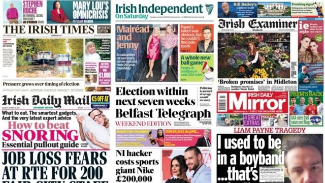 What The Papers Say: Saturday's Front Pages