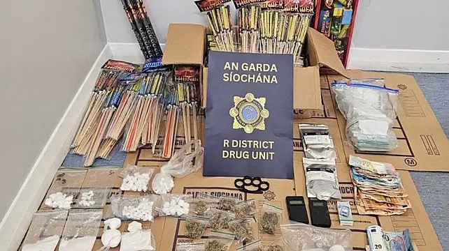 Man arrested after drugs and fireworks seized in Dublin