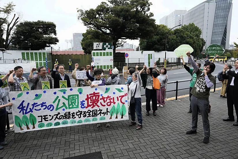 Tree-Felling Under Way In Tokyo Park Amid Anger From Green Campaigners