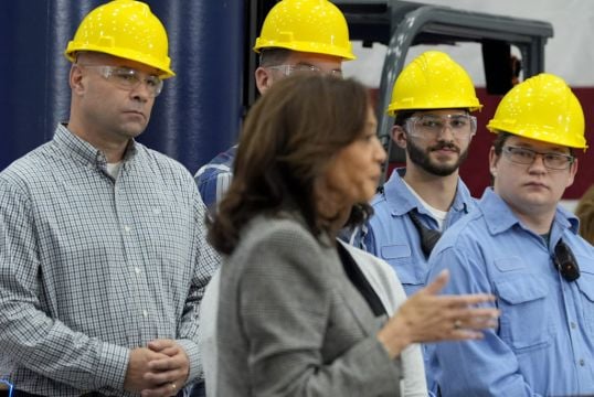 Harris Courts Michigan’s Working-Class Voters On Second Visit In Three Days