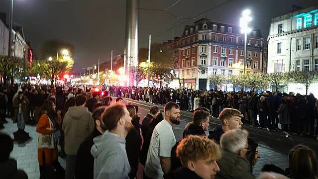 Huge Crowd Gathers On O'connell Street For Non-Existent Halloween Parade