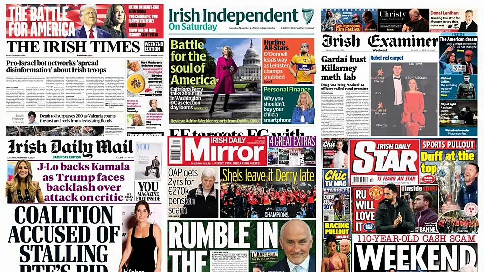 What The Papers Say: Saturday's Front Pages