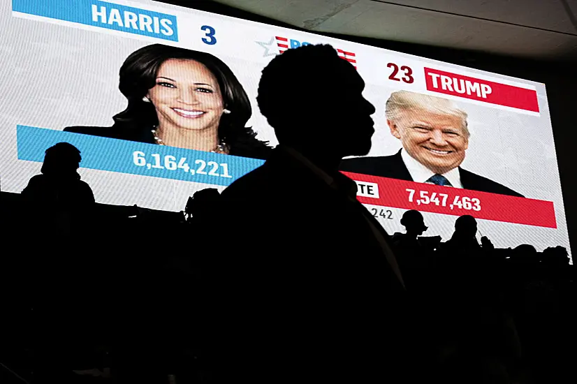 Trump And Harris Rack Up Early Wins As Us Awaits Battleground Results