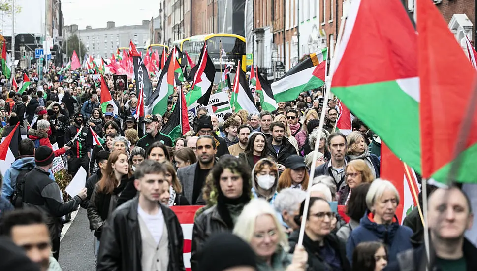 Thousands Participate In Palestinian Solidarity March In Dublin