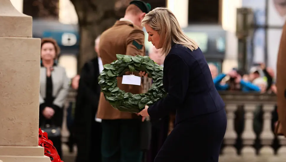 O’neill Lays Wreath At Cenotaph In Belfast On Remembrance Sunday