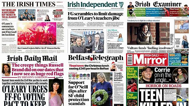 What The Papers Say: Monday's Front Pages