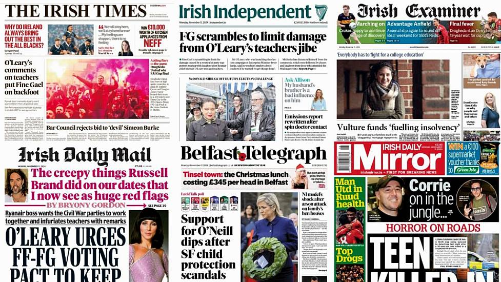 What The Papers Say: Monday's Front Pages