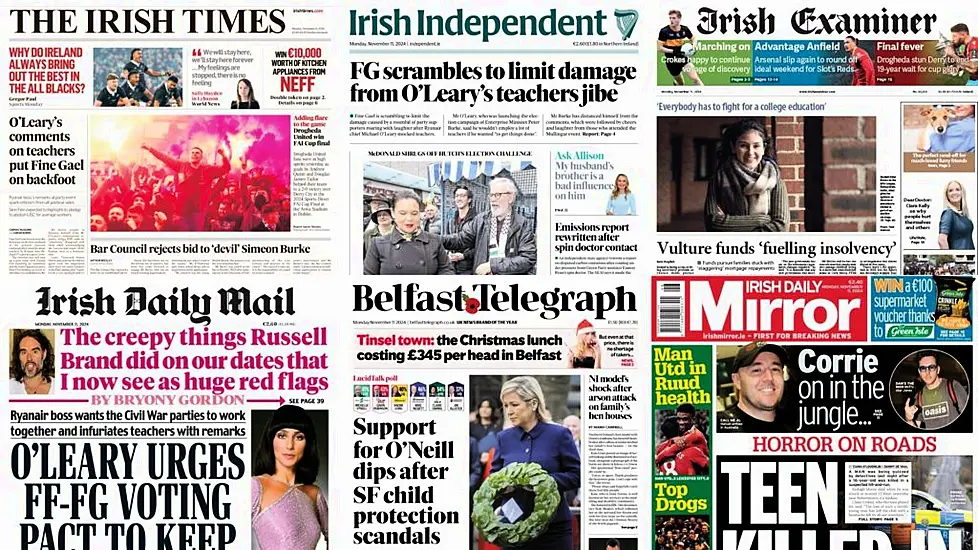 What The Papers Say: Monday's Front Pages