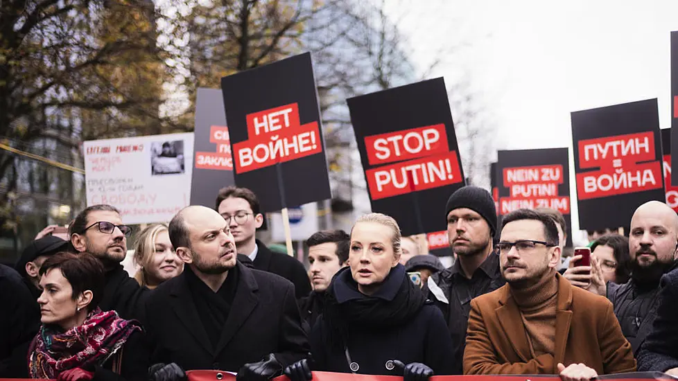 Putin Critics Lead March In Berlin Calling For End To War In Ukraine