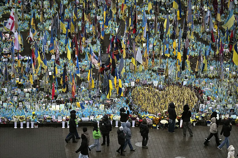 Makeshift Memorial Grows In Ukraine’s Capital After 1,000 Days Of War