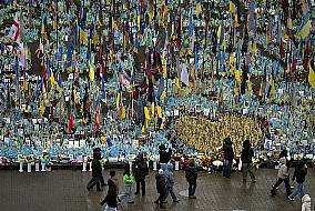 Makeshift Memorial Grows In Ukraine’s Capital After 1,000 Days Of War