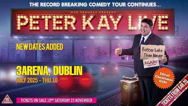 Peter Kay Announces Extra Comedy Show Date For Dublin's 3Arena