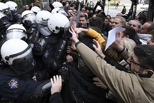 Skirmishes Erupt Between Serbian Police And Opposition Over Deadly Roof Collapse