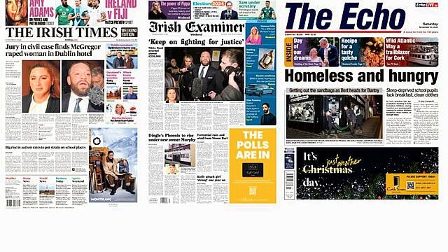 What The Papers Say: Saturday's Front Pages