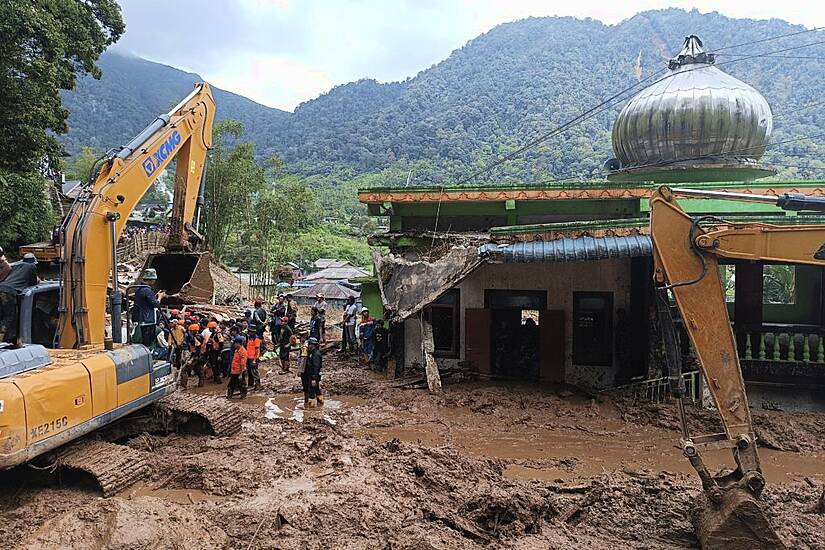 Landslide And Flash Floods Leave 16 Dead In Sumatra, Indonesia