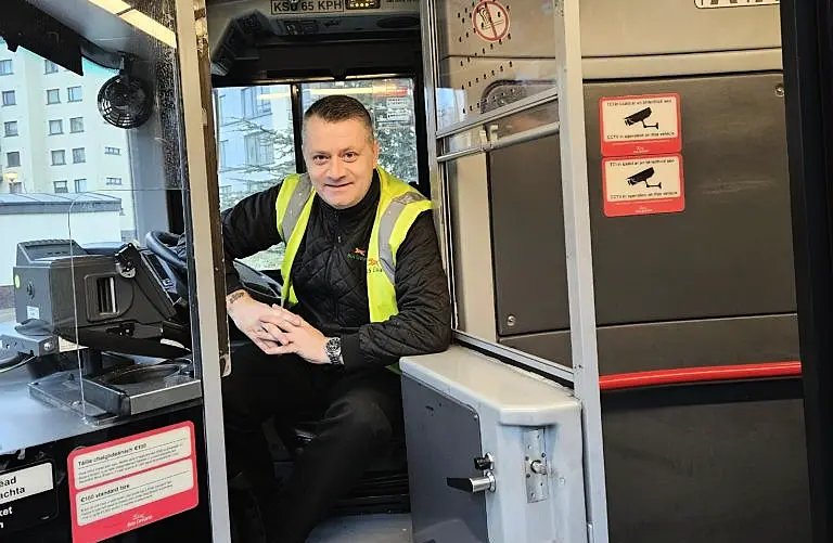 Driver Martin Hayes has been working for Bus Éireann for three years, and hopes to progress further within the company in the years ahead.