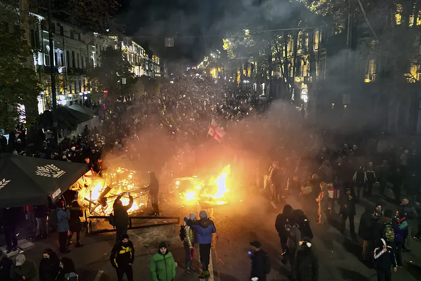 Protesters And Police Clash After Georgia’s Pm Suspends Talks On Joining Eu