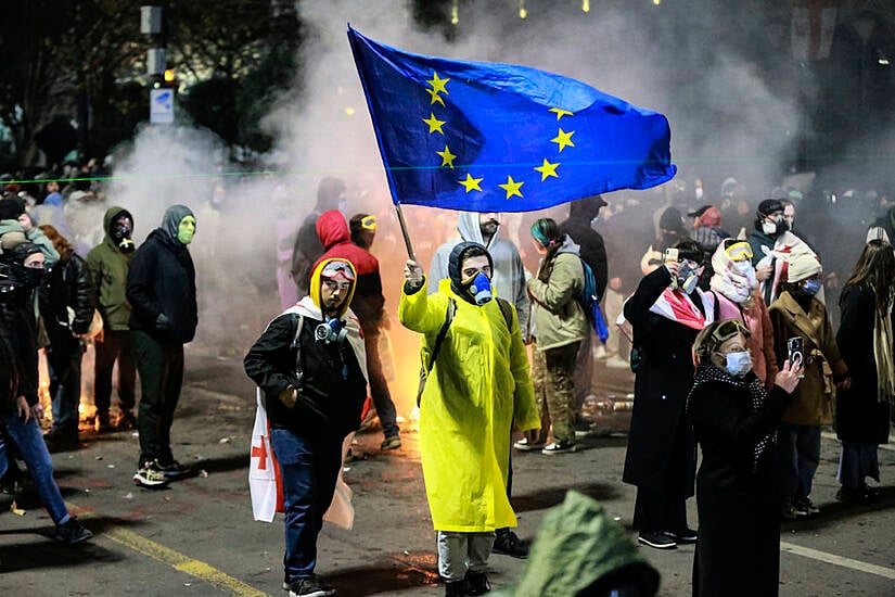 Protesters Gather For Third Night Of Demonstrations Over Move To Halt Eu Talks