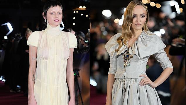 Emma Corrin Sports Risqué Evening Gown While Lily-Rose Depp Goes Gothic At Nosferatu Premiere