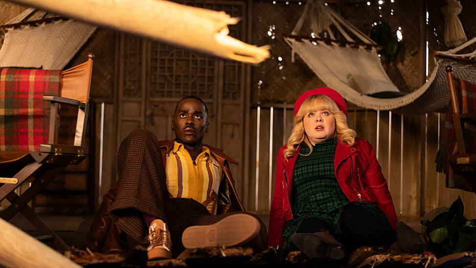 Nicola Coughlan And Ncuti Gatwa Face Dinosaur In Doctor Who Christmas Trailer