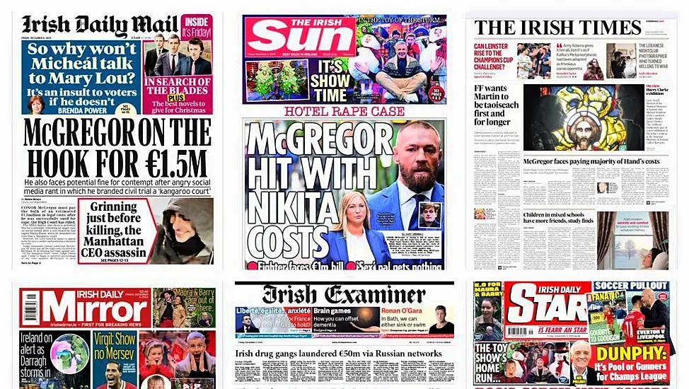 What The Papers Say: Friday's Front Pages