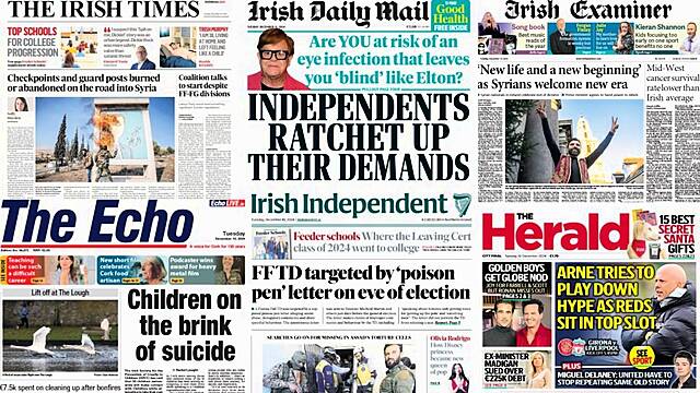 What The Papers Say: Tuesday's Front Pages