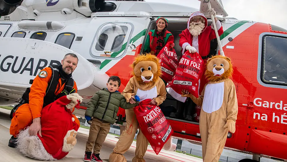 Santa Uses Helicopter To Deliver Hundreds Of Toys To Cork Hospital