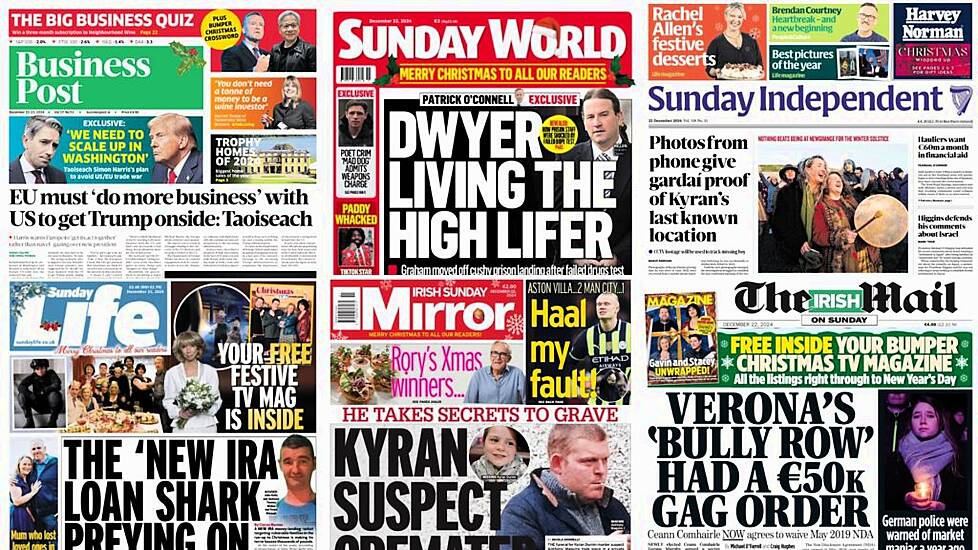 What The Papers Say: Sunday's Front Pages