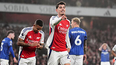 Arsenal up to second after Kai Havertz goal keeps Ipswich battling back