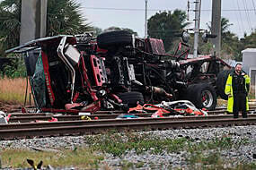 Firefighters And Passengers Hurt After Train Hits Fire Truck On Crossing