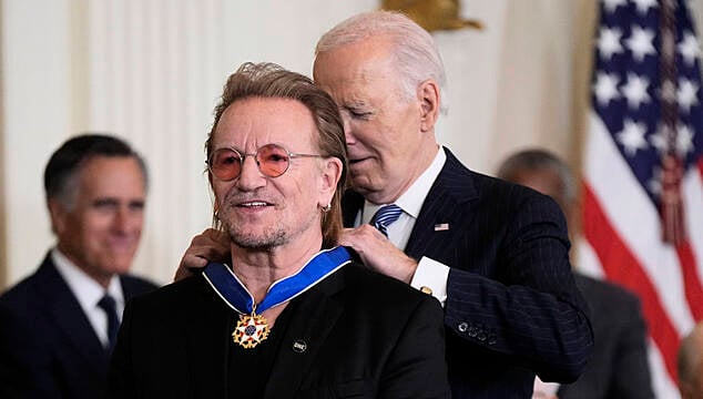 Bono Awarded Presidential Medal Of Freedom At White House