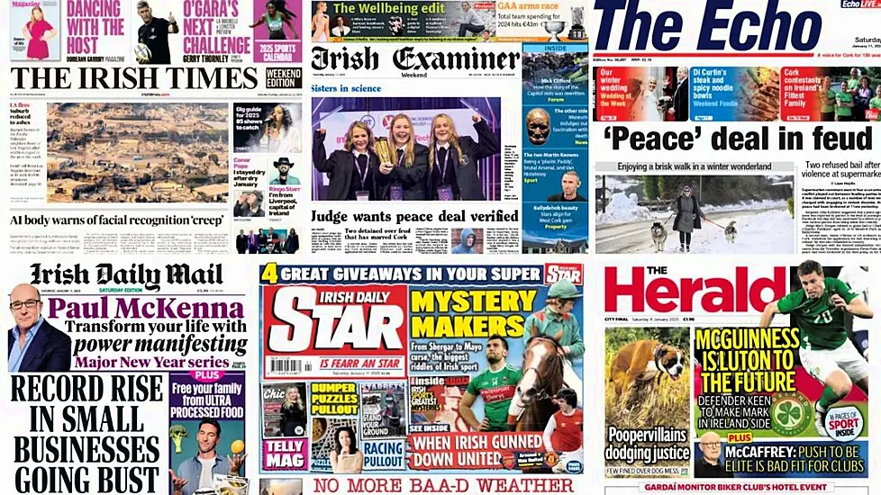 What The Papers Say: Saturday's Front Pages