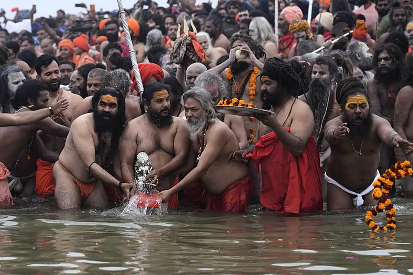 Hindu Holy Men And Millions Of Pilgrims Take Dips In India’s Largest Festival