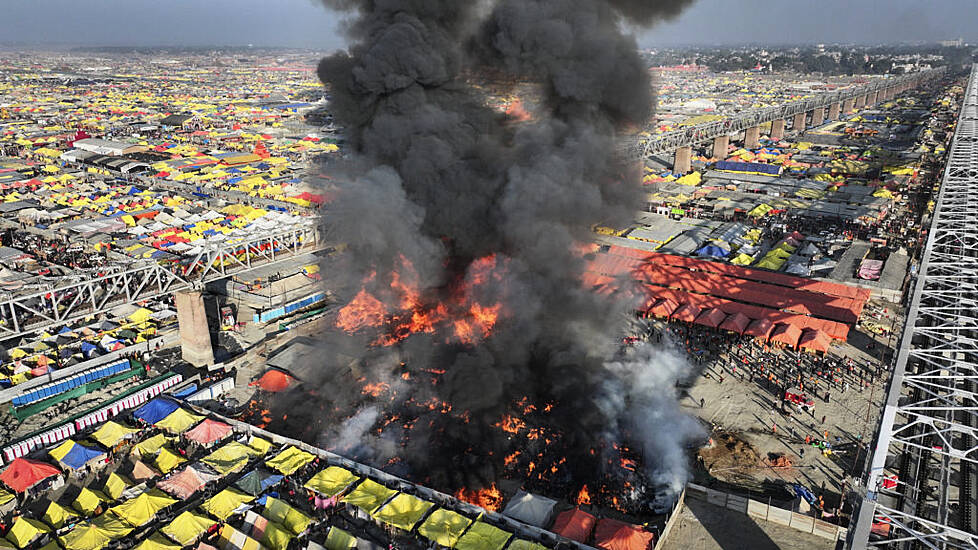 Fire Rips Through Tents Housing Pilgrims For Hindu Festival