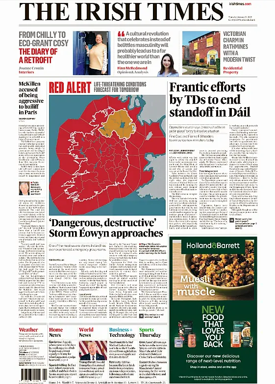 What the papers say: Thursday’s front pages | BreakingNews.ie