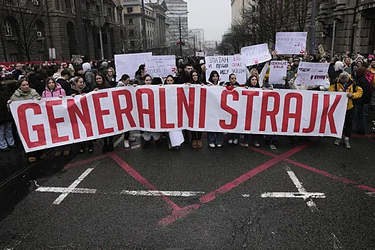 Driver Rams Anti-Government Rally In Serbia’s Capital And Injures One Protester