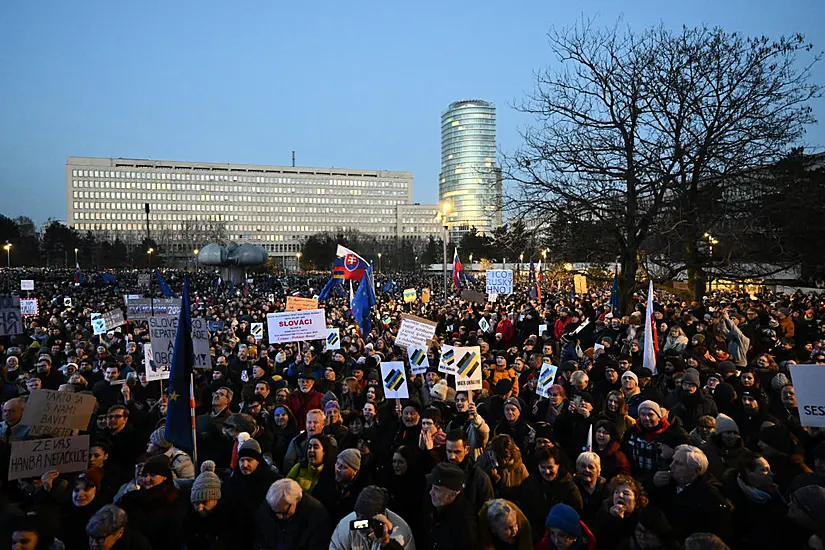 Thousands Protest In Slovakia Over Pro-Russia Policies Of Populist Leader Fico