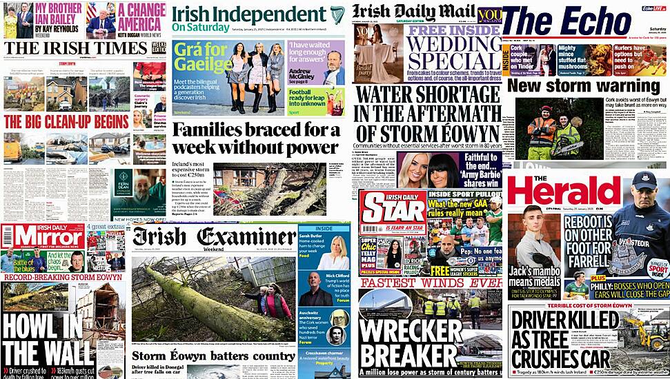 What The Papers Say: Saturday's Front Pages