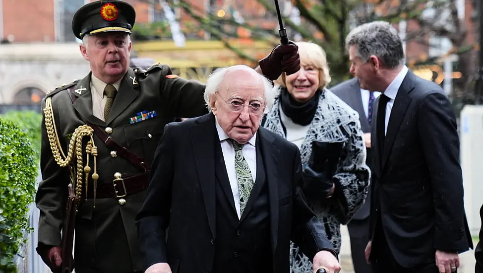 Protesters Removed As President Higgins Addresses Holocaust Memorial Event