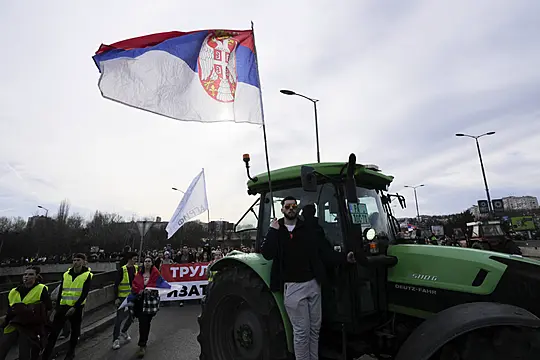 Serbian Farmers Join Striking University Students’ Traffic Blockade In Belgrade