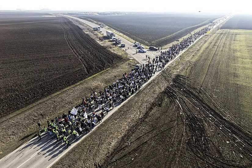 Student Protesters March Ahead Of Major Blockade Of Danube Bridges In Serbia