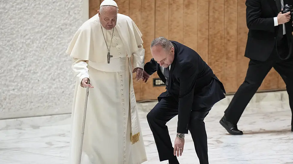 Pope Stumbles While Walking Into Jubilee Audience After Walking Stick Snaps