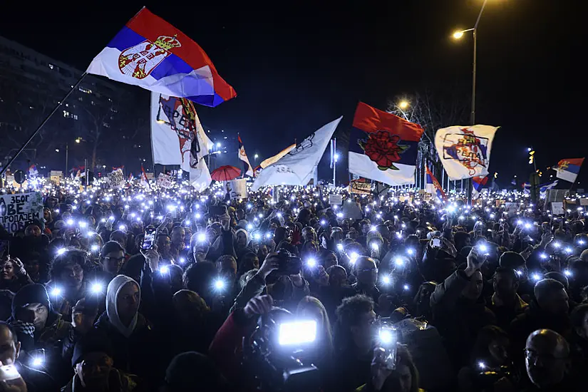 Students Stage Overnight Bridge Blockade In Anti-Corruption Protest In Serbia