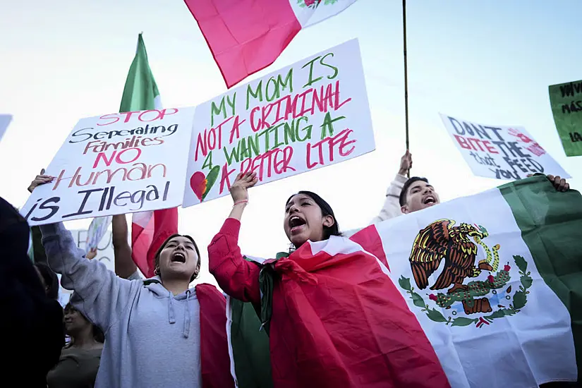 Marchers Block Los Angeles Road In Protest Against Deportations