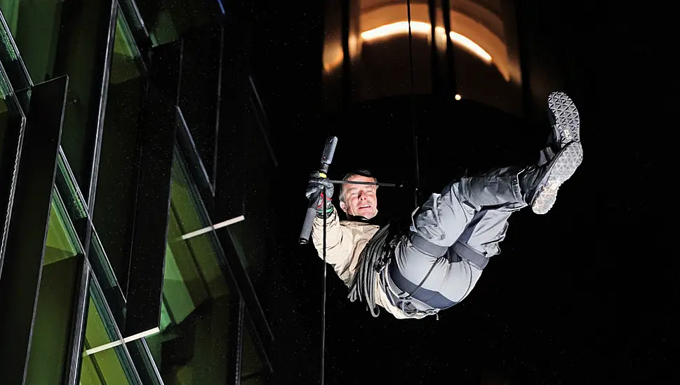 Bear Grylls Abseils Down London Building For Celebrity Jungle Show Premiere