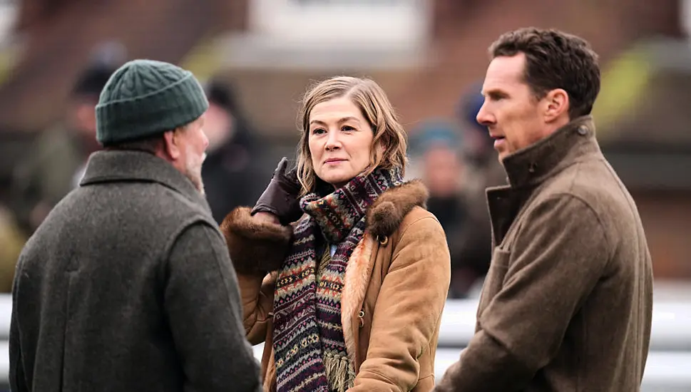 Benedict Cumberbatch And Rosamund Pike Film Guy Ritchie Movie At Sandown Races