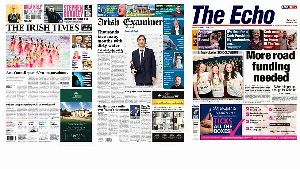 What The Papers Say: Saturday's Front Pages