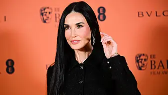 In Pictures: Demi Moore Stuns In Feathered Dress At Bafta Nominees’ Party