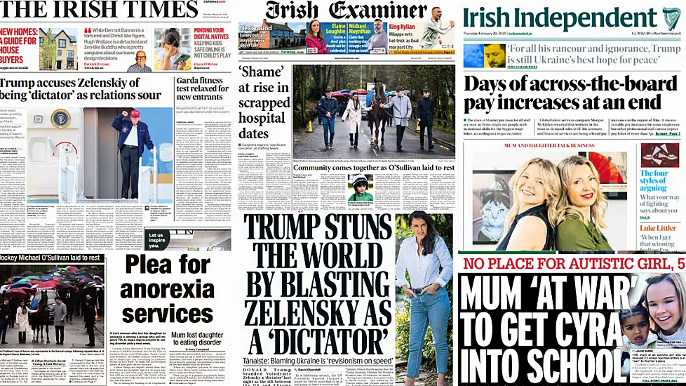 What The Papers Say: Thursday's Front Pages