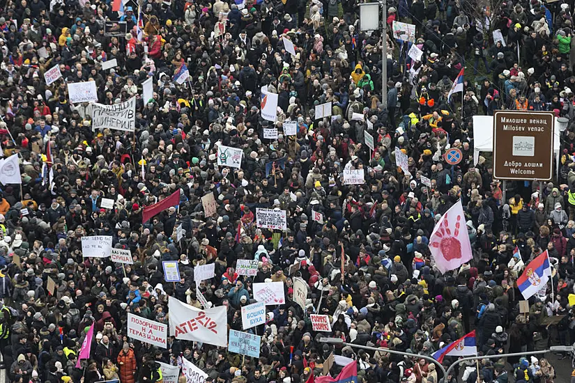 Thousands Rally In Serbian Capital To Support Students’ Fight Against Corruption